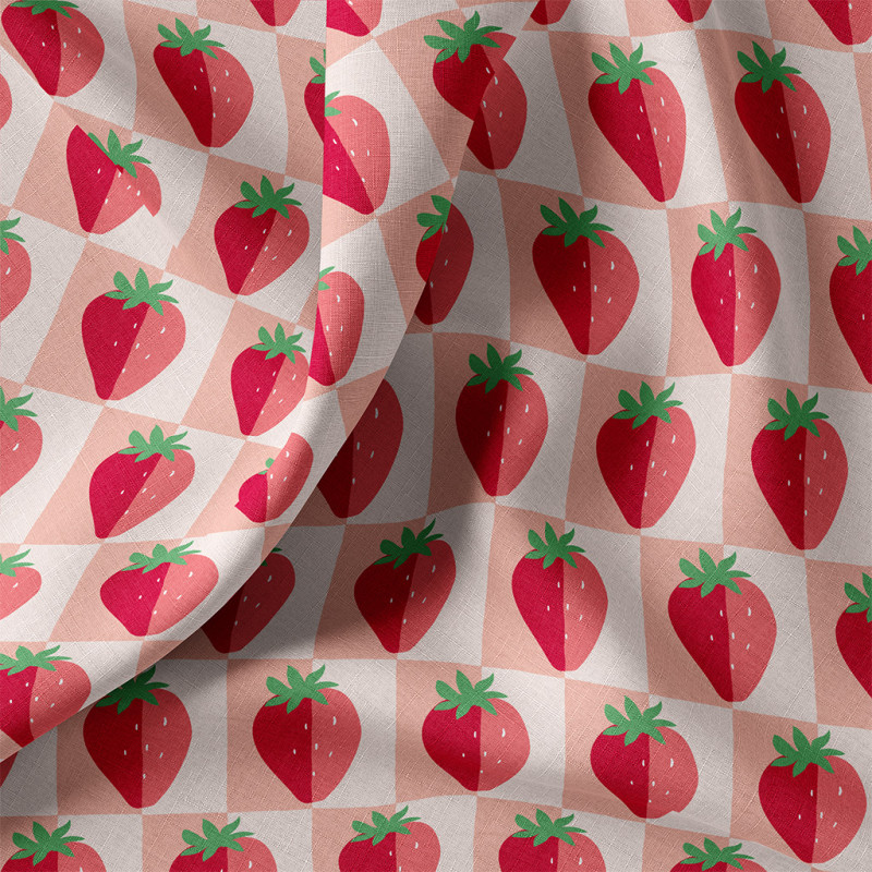 Printed Cotton MARIGUETTE Pink / Red
